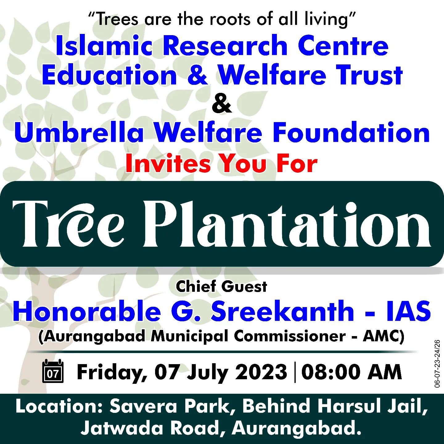 We Invites You For Tree Plantation